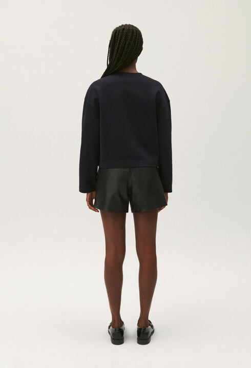 Cárdigan corto azul marino