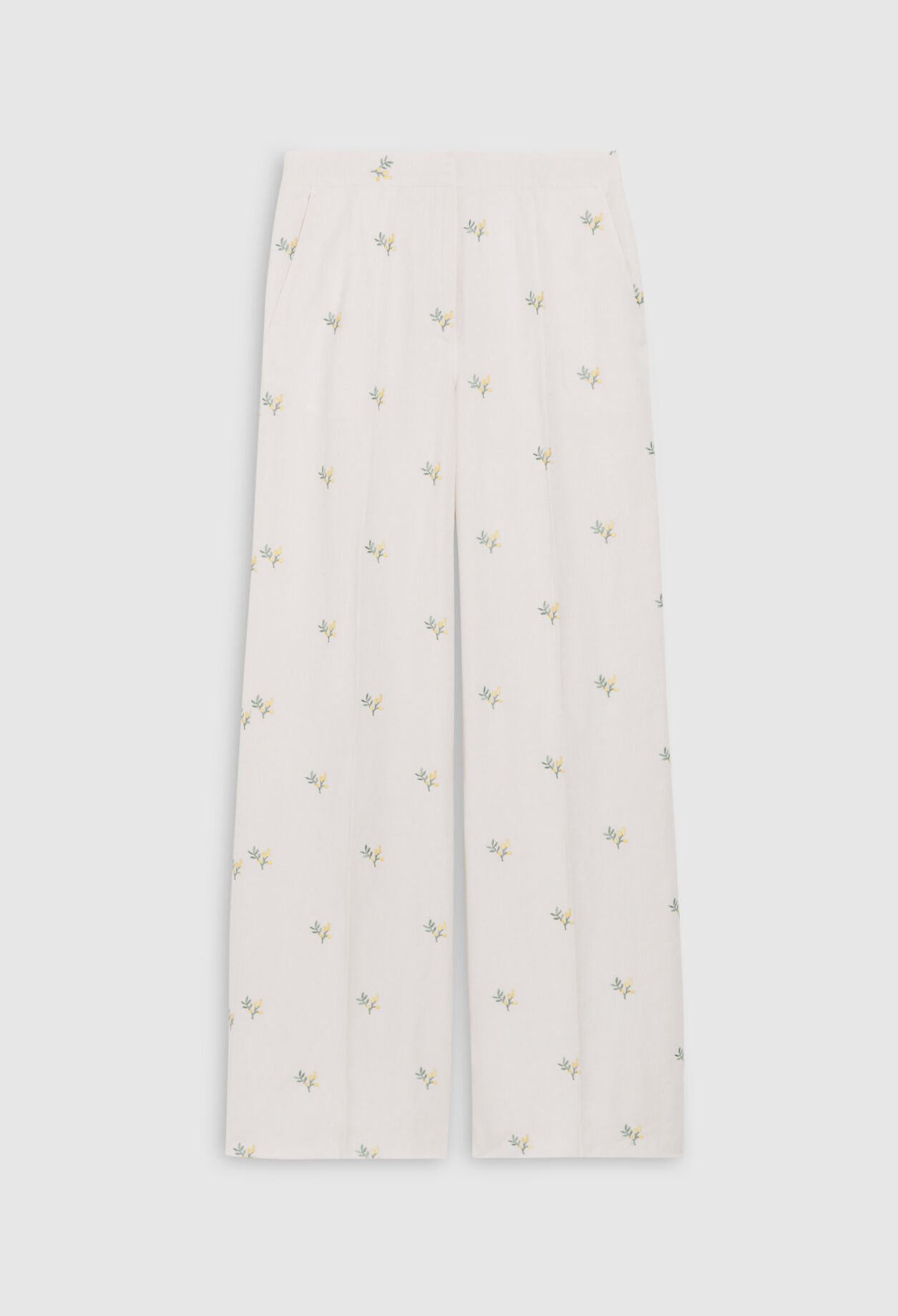 Pantalón con bordado mimosa