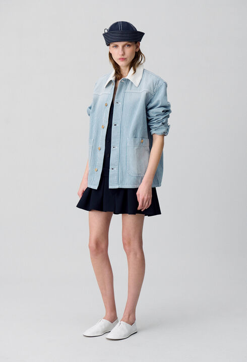Chaqueta de gabardina vaquera a rayas