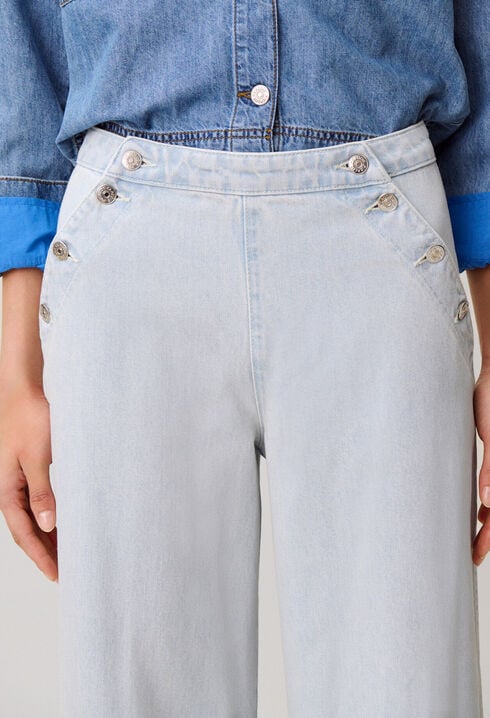 Vaquero con puente de denim