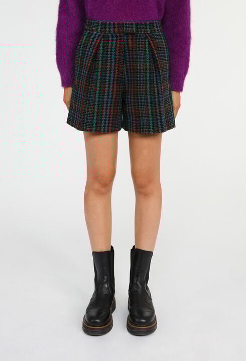 Pantalón corto con estampado de tartán