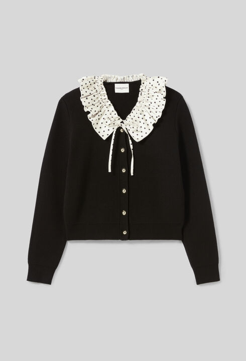 Cardigan de punto fino con cuello