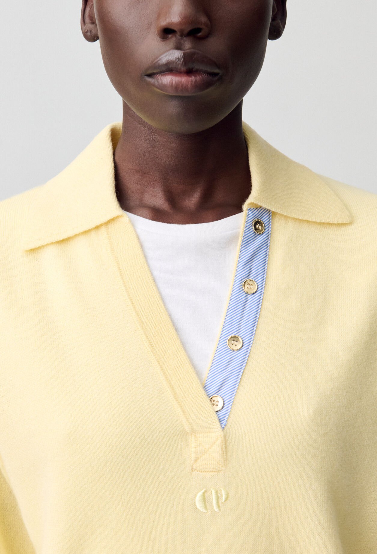 Jersey de lana con cuello de polo