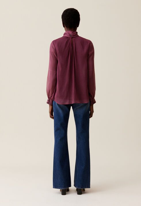 Blusa lazada cuadros fluida