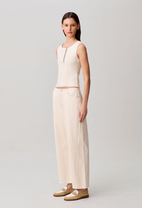 Top en maille &eacute;cru