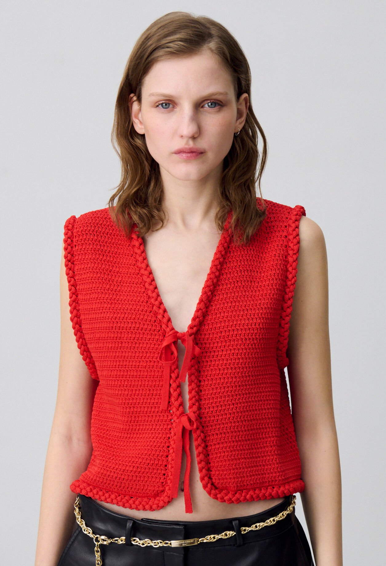 Chaleco de crochet sin mangas