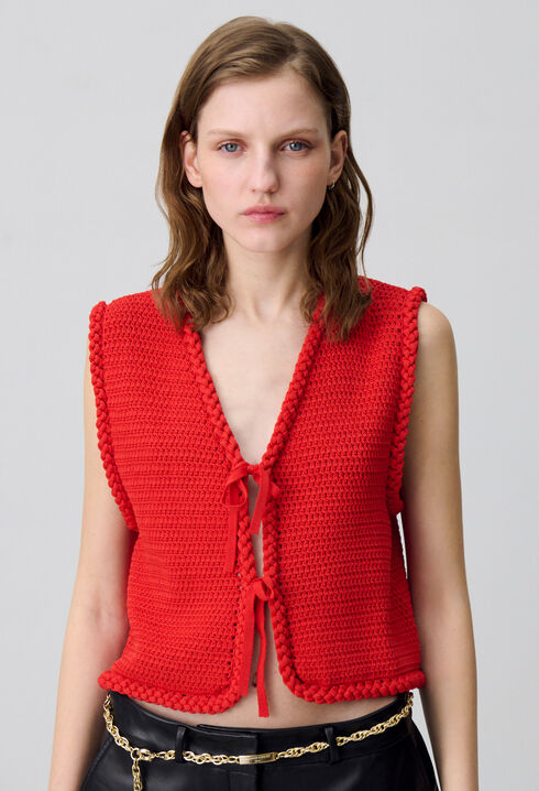 Chaleco de crochet sin mangas