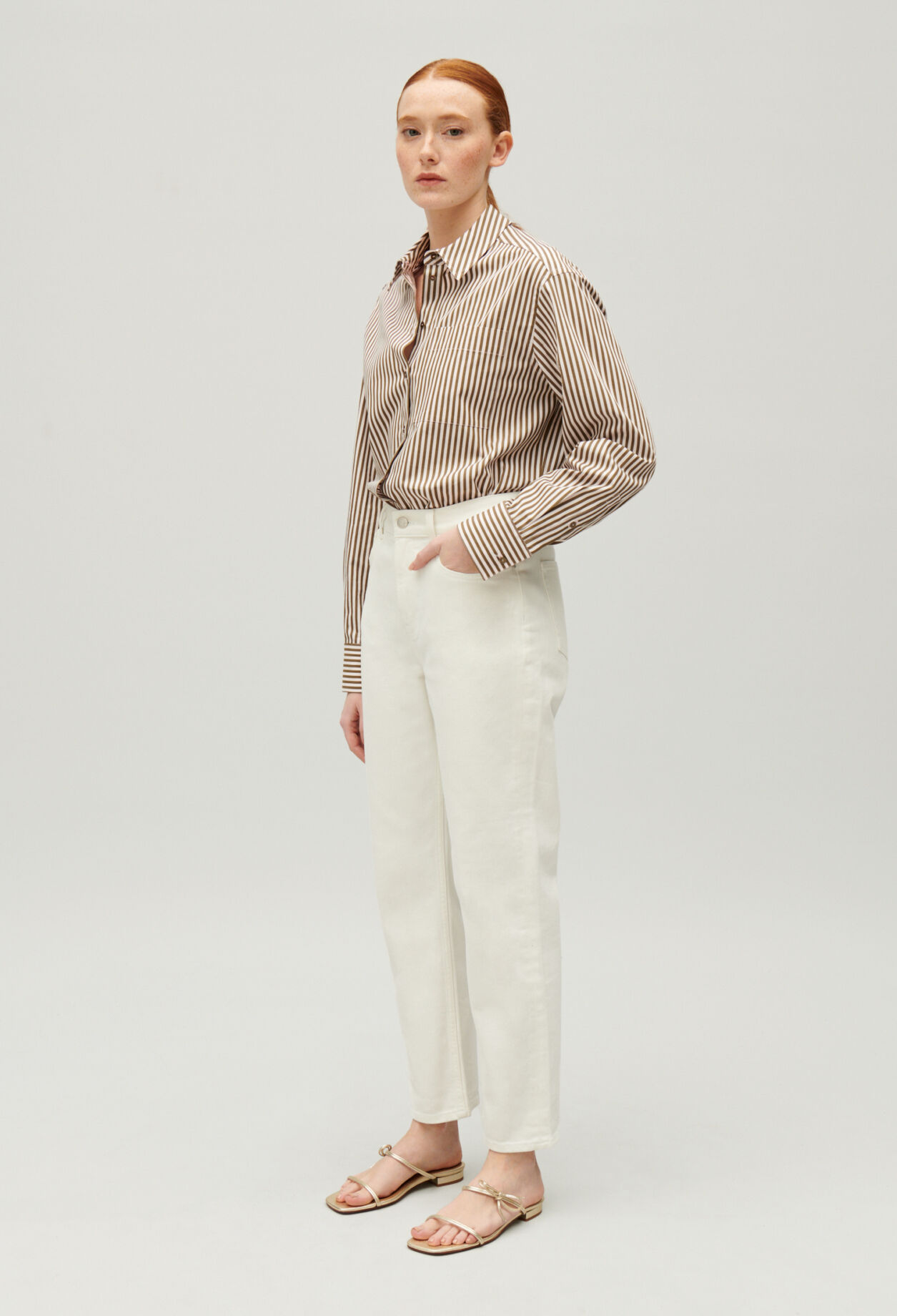 Vaqueros cargo rectos color hueso