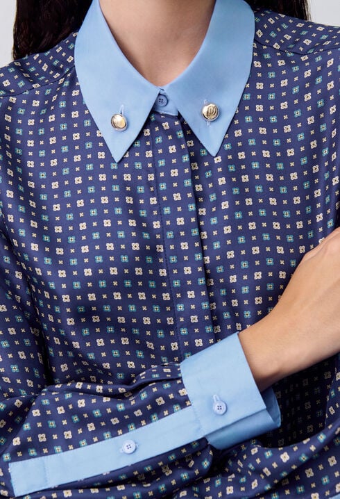 Camisa de seda estampada