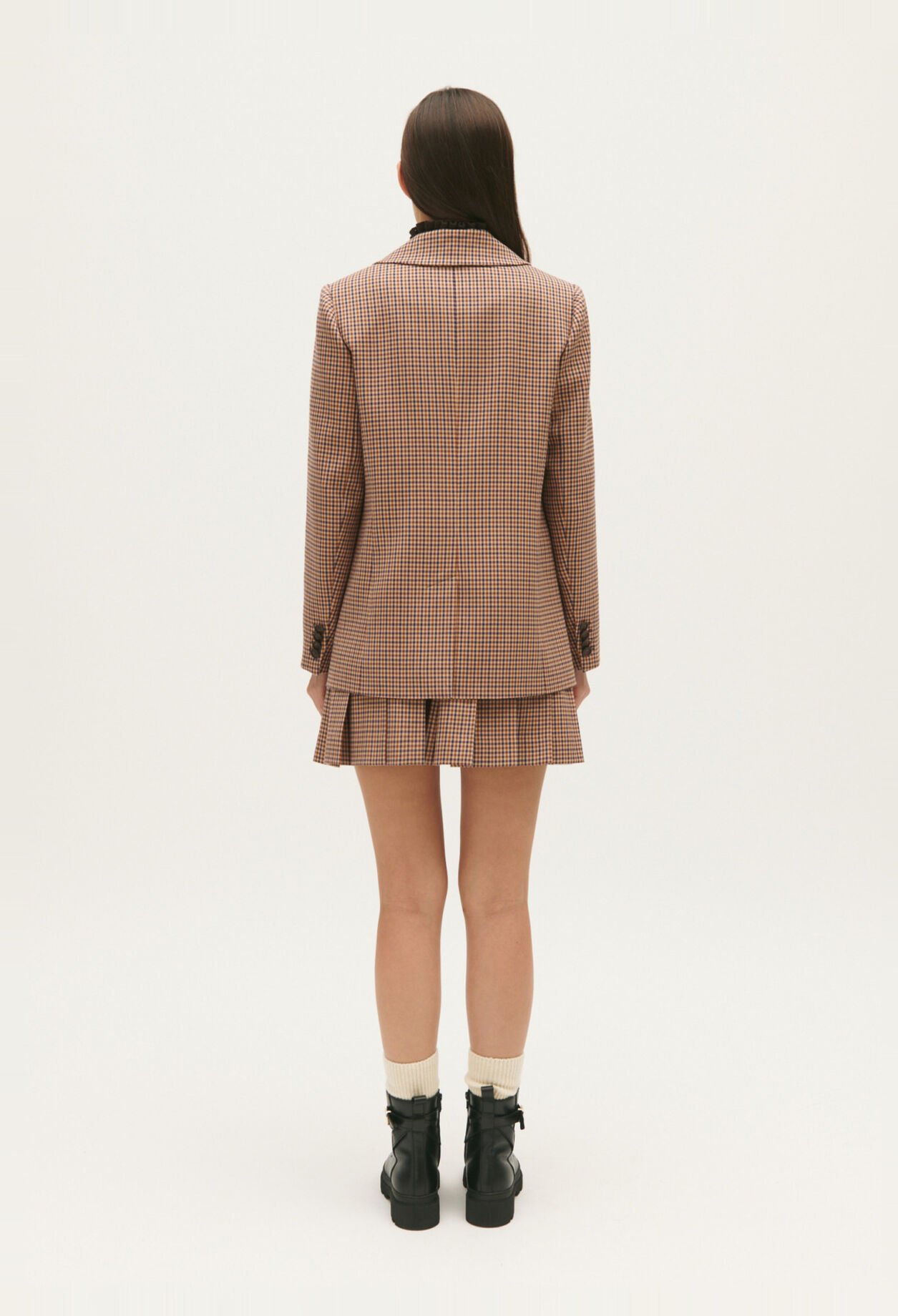 Chaqueta de traje estampado de cuadros