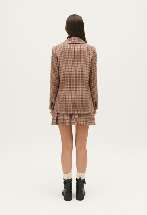 Chaqueta de traje estampado de cuadros