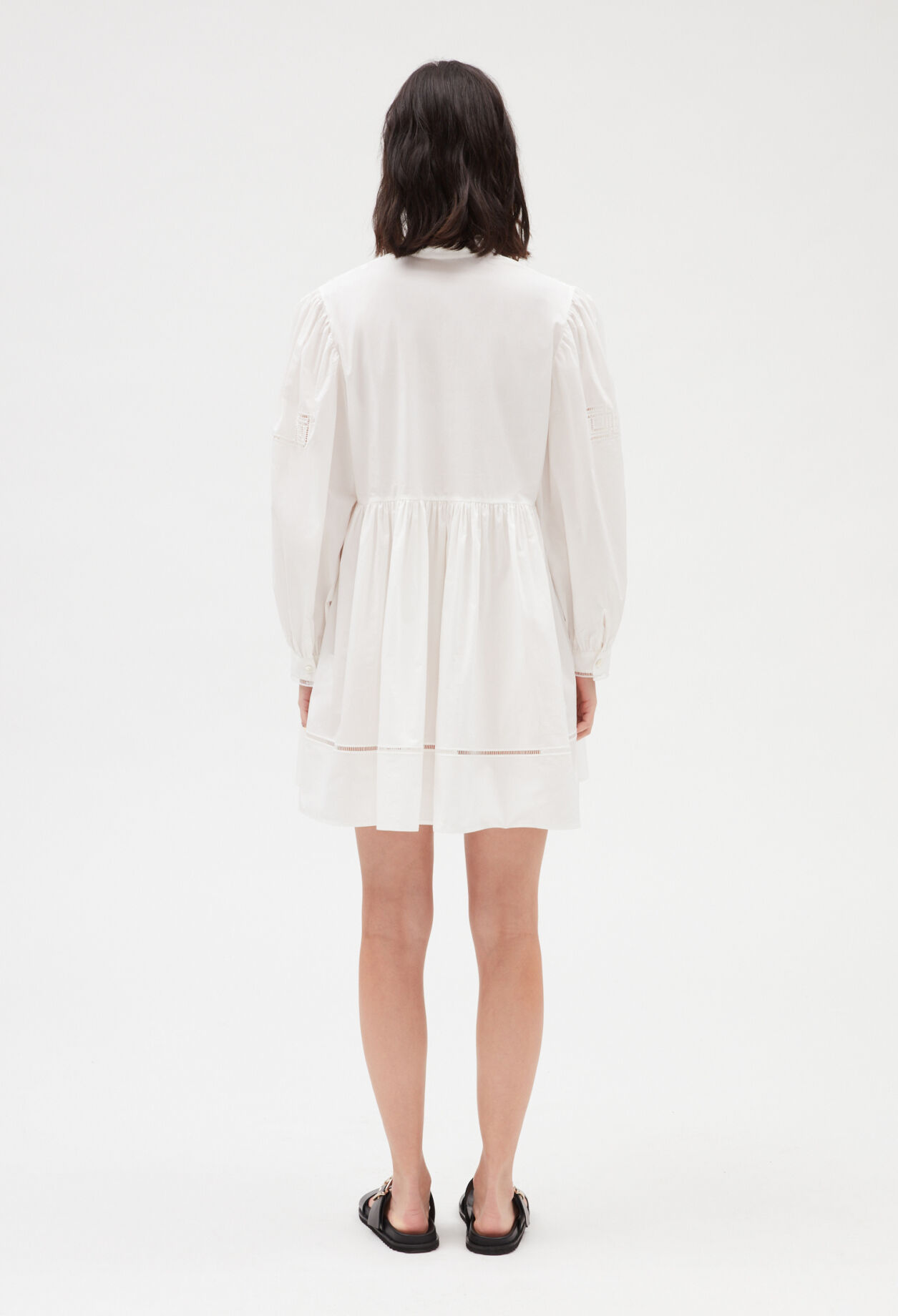 Vestido corto algodón bordado blanco