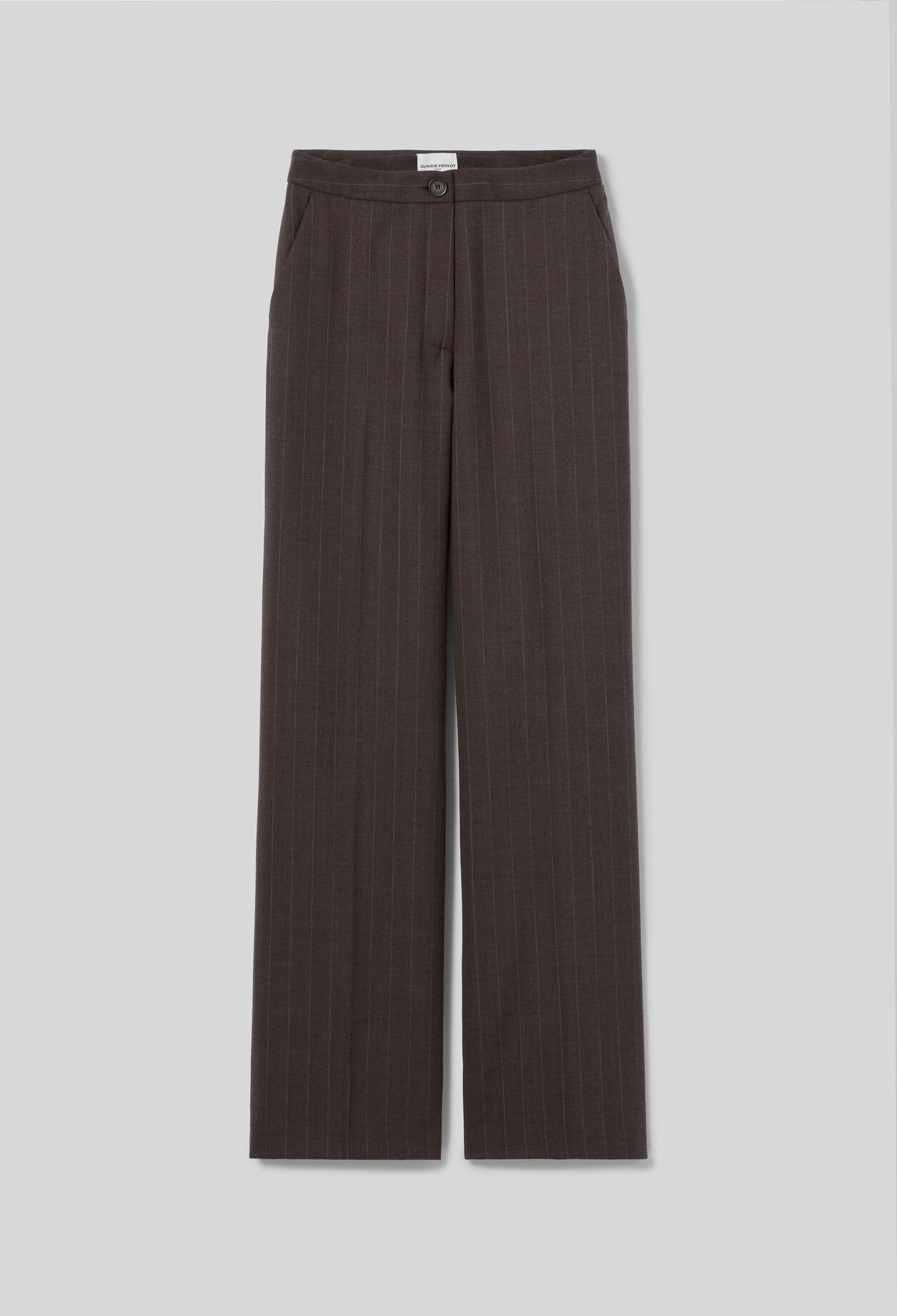 Pantal&oacute;n recto lana mezcla a rayas