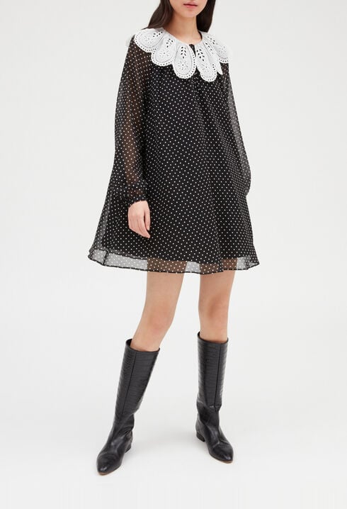 Vestido corto Rifi cuello ancho