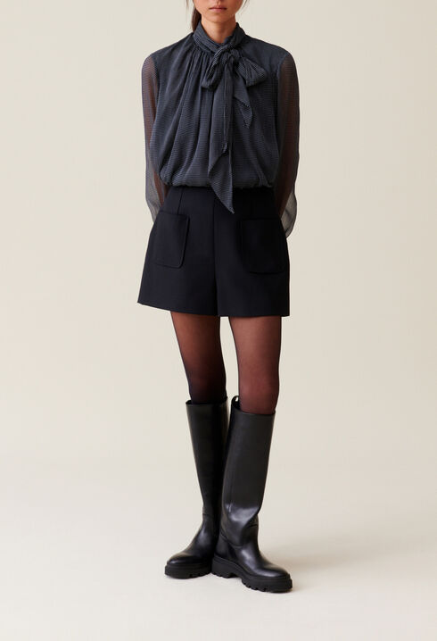 Short de tiro alto negro