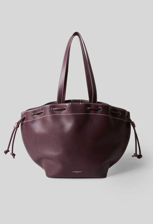 Bolso shopper de cuero liso