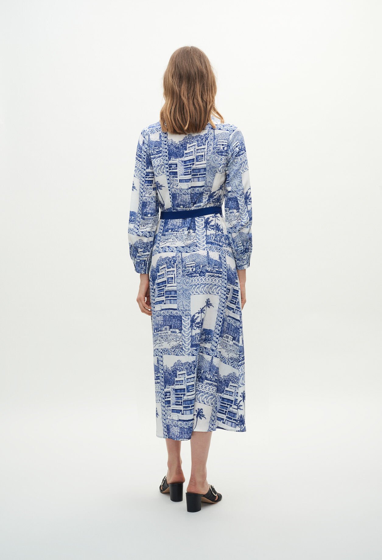 Vestido largo toile de Jouy