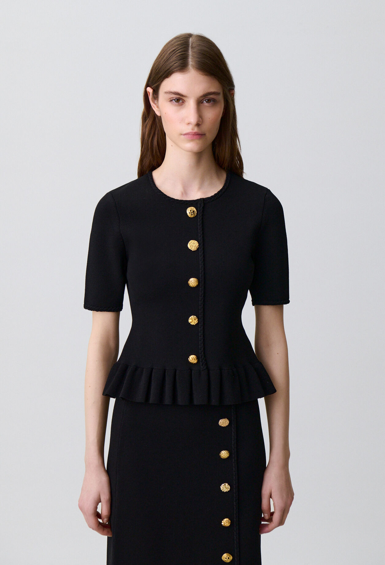 Top de punto cuello redondo