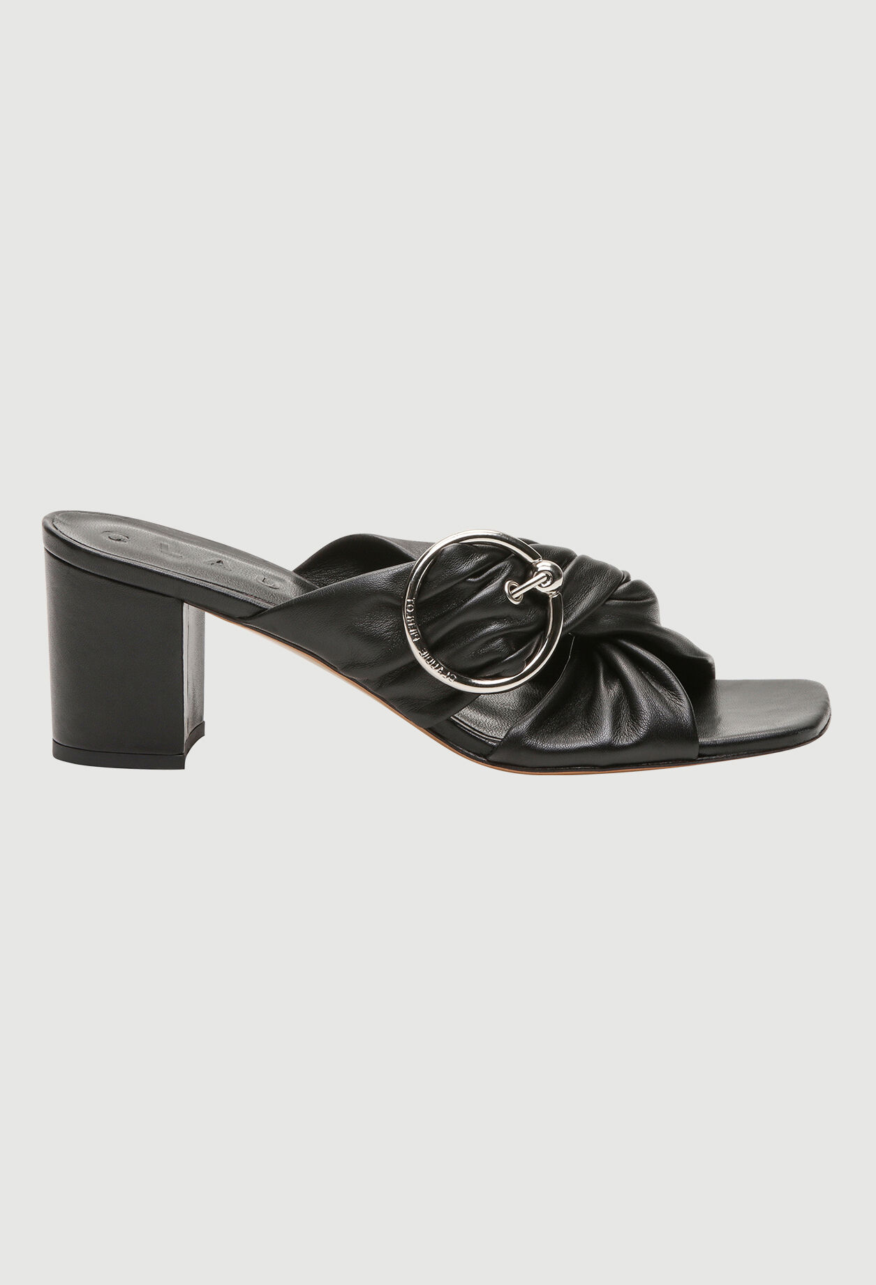 Sandalias mules con hebilla de metal