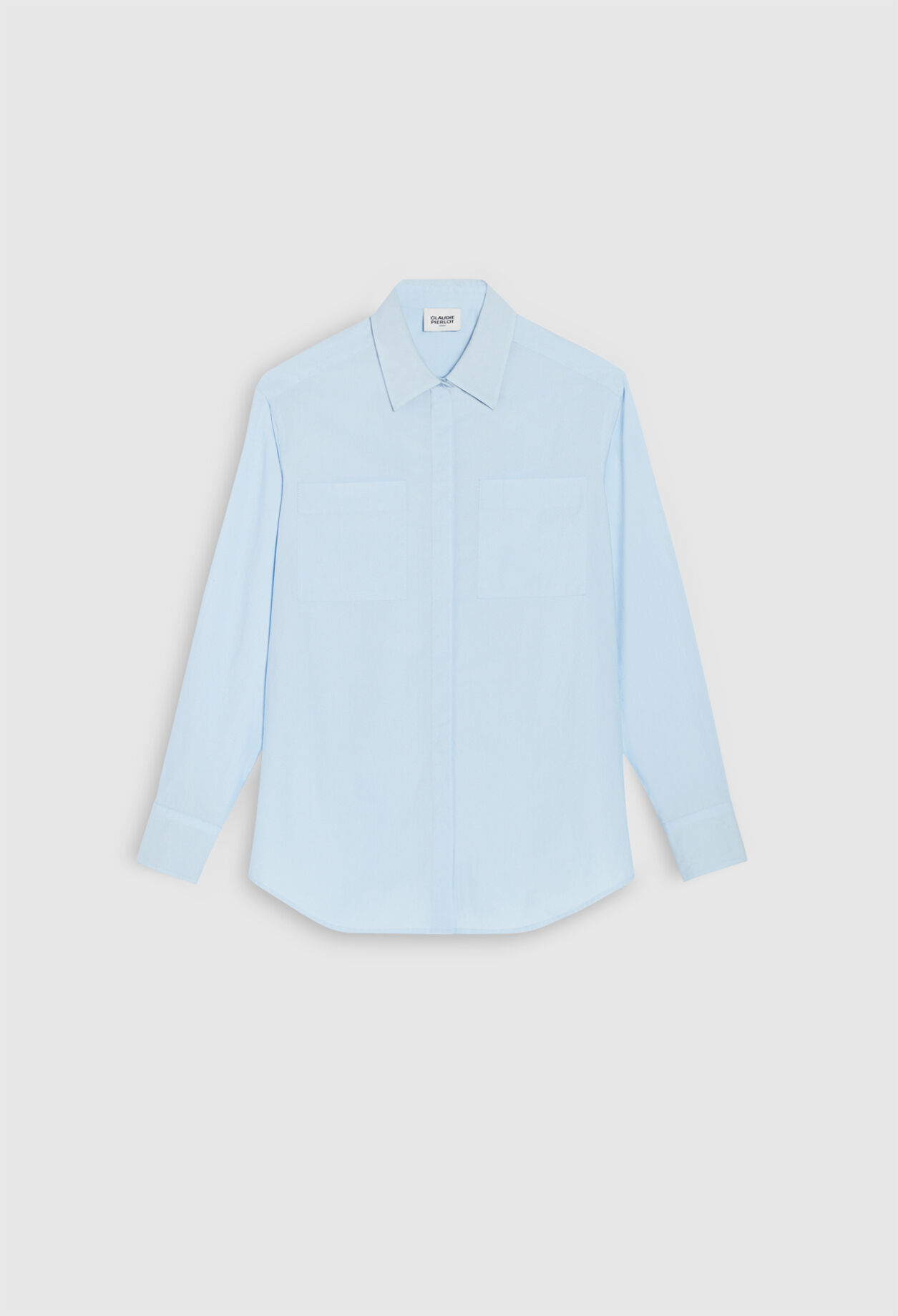 Camisa de algodón azul claro manga