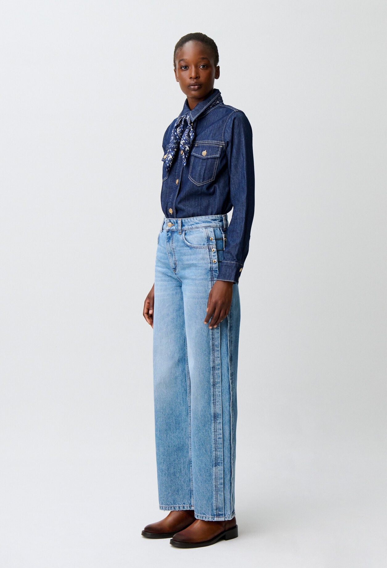 Jeans algod&oacute;n bio detalles dorados