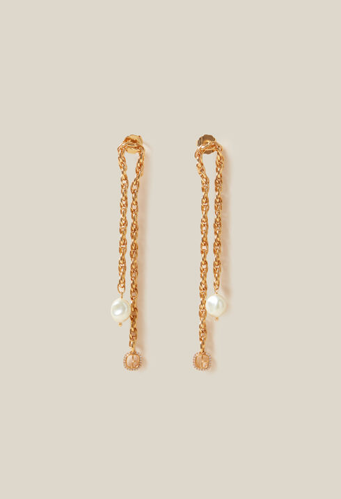 Pendientes de cadena dorados