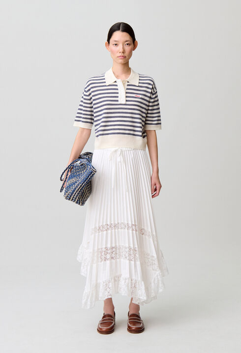 Falda plisada de flores