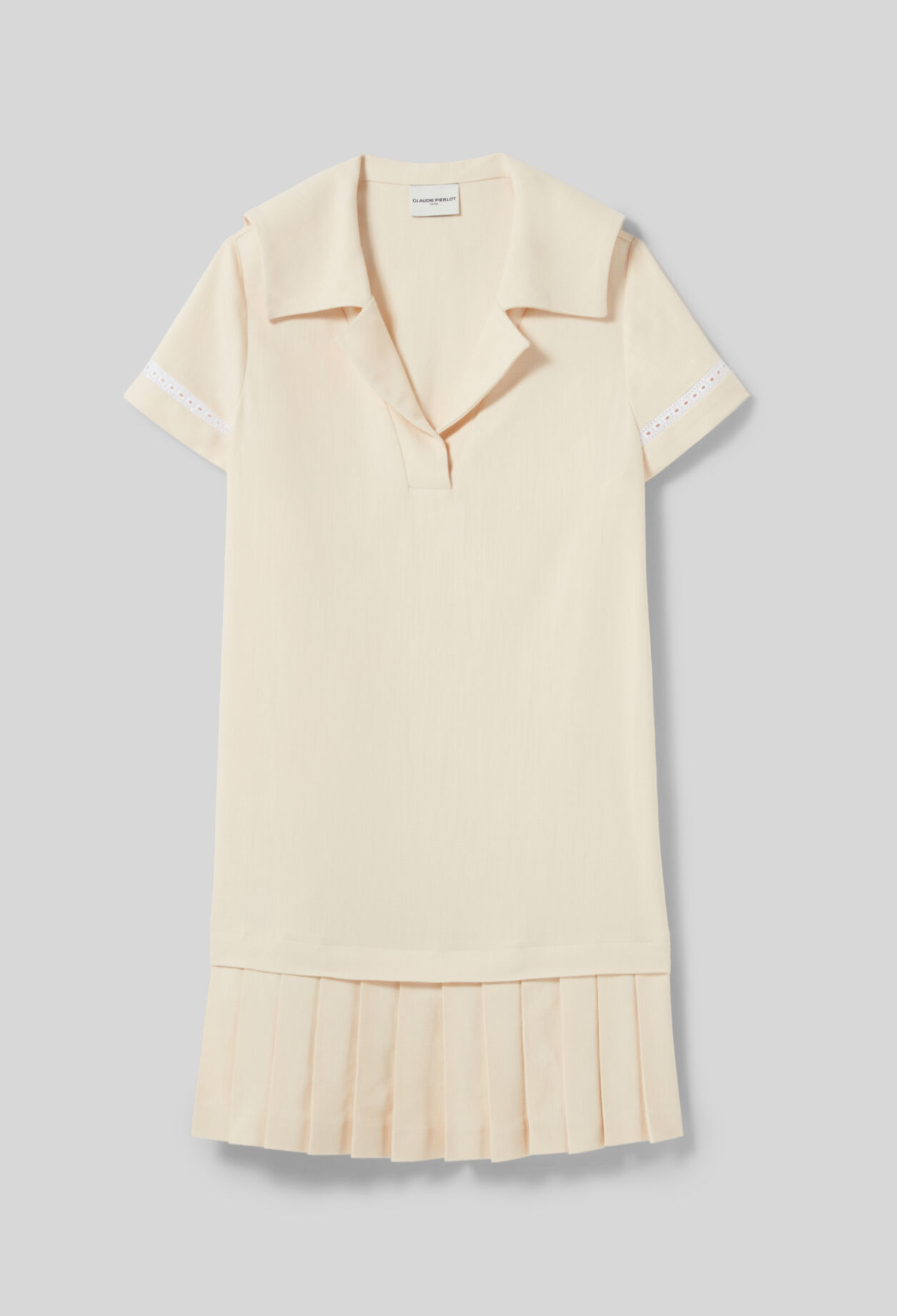 Vestido corto con pliegues