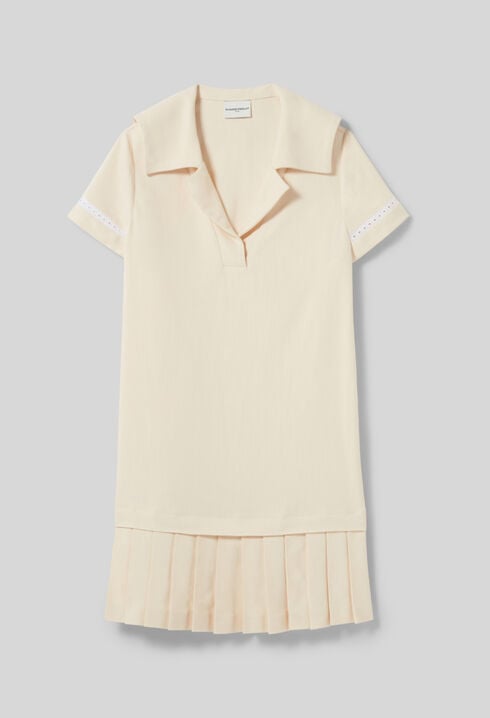 Vestido corto con pliegues