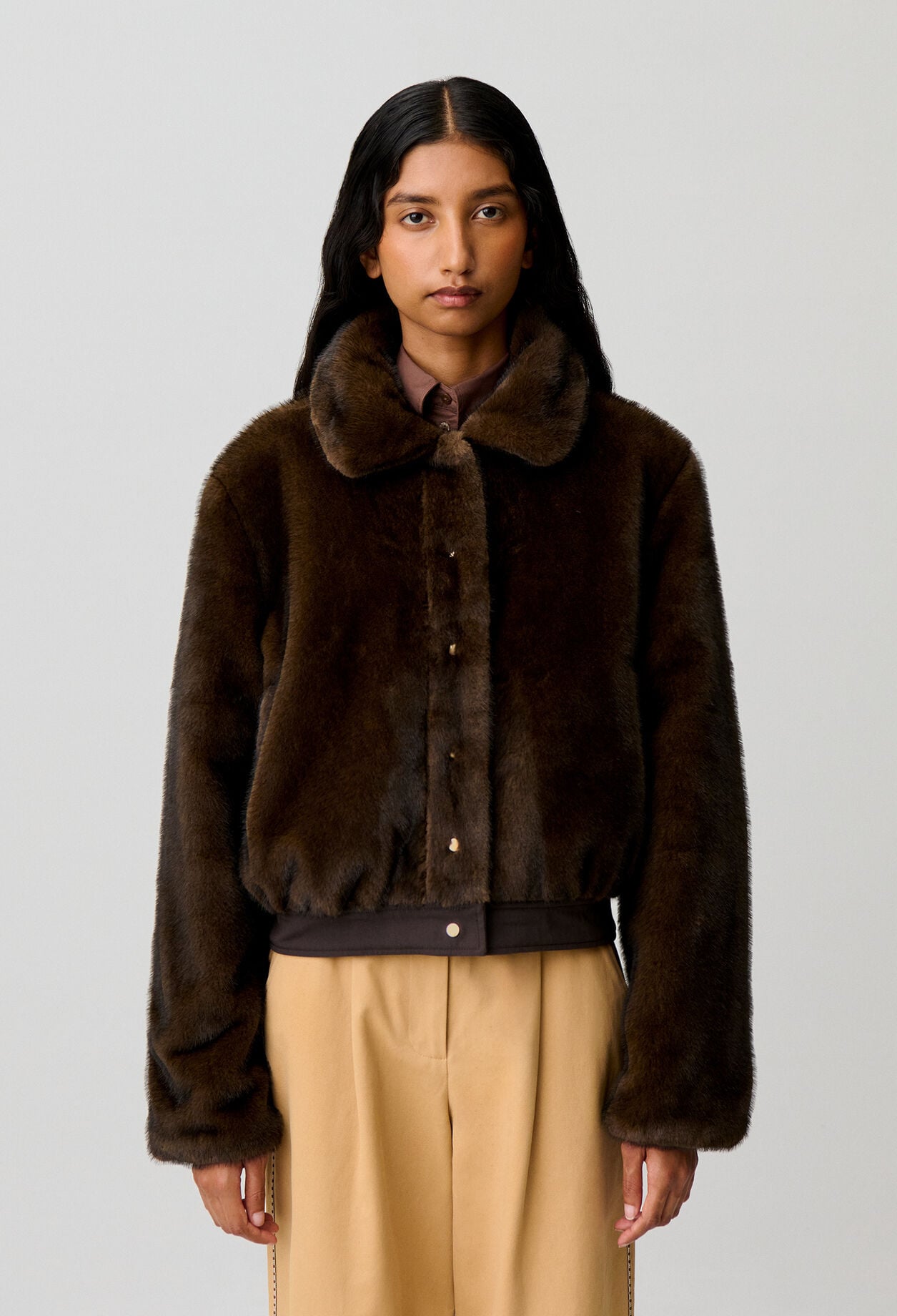 Parka corta de nylon reversible