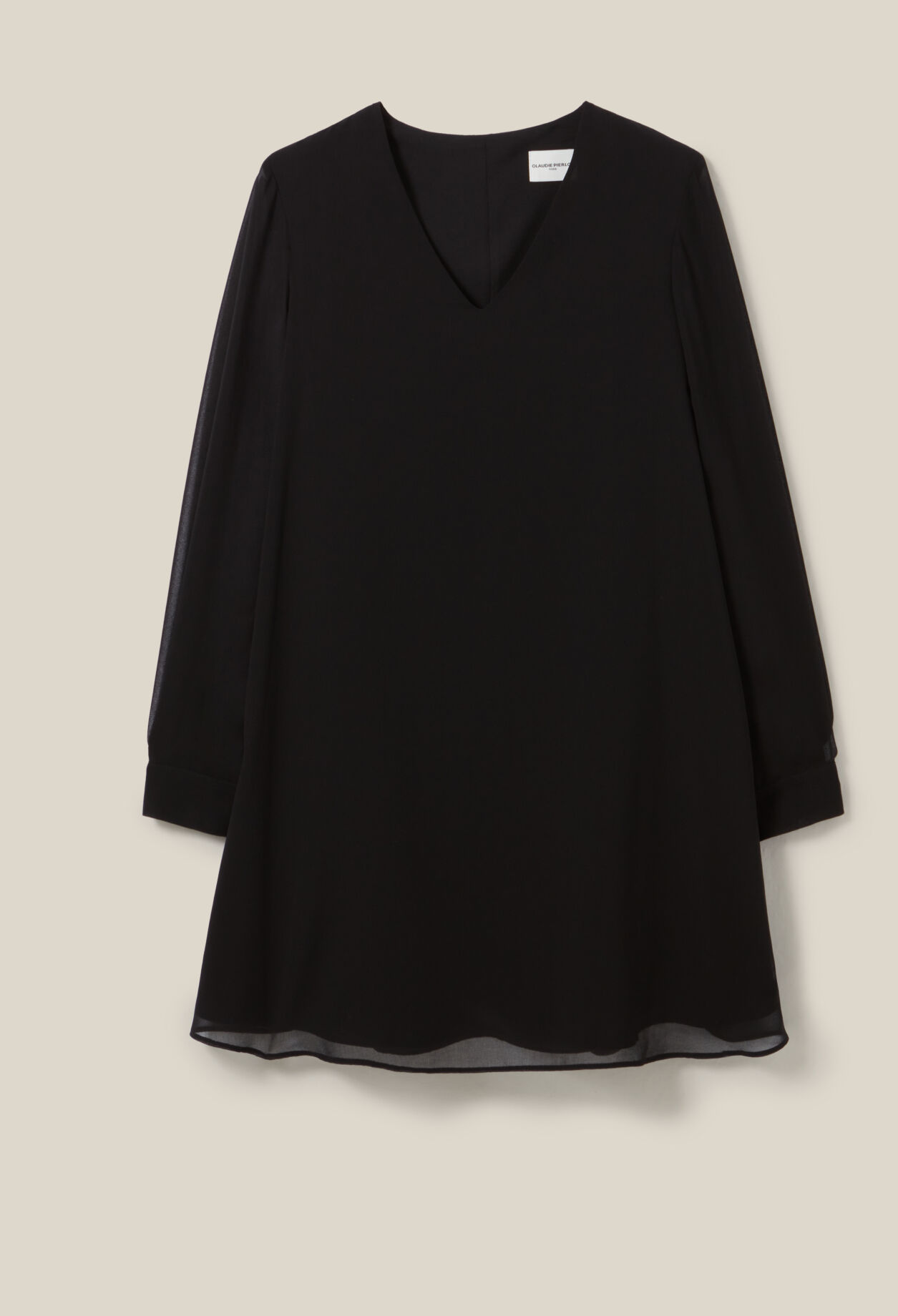 Vestido corto fluido babydoll negro