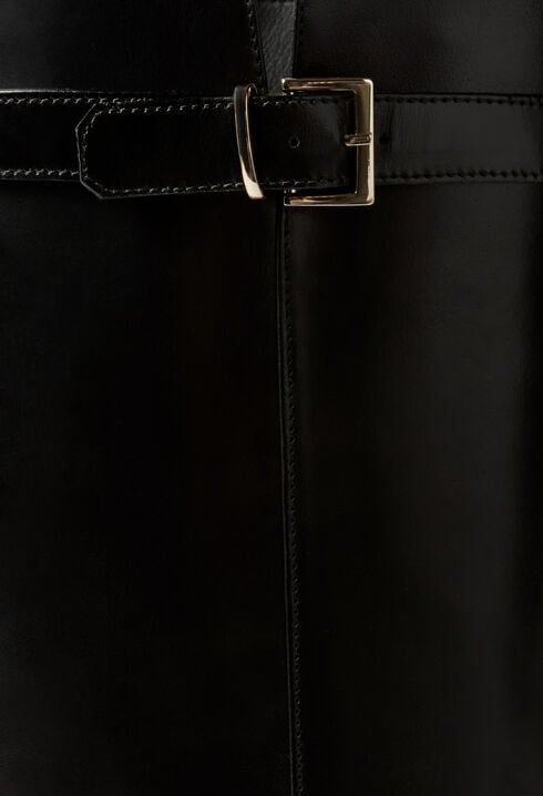 Botas altas de piel lisa encerada
