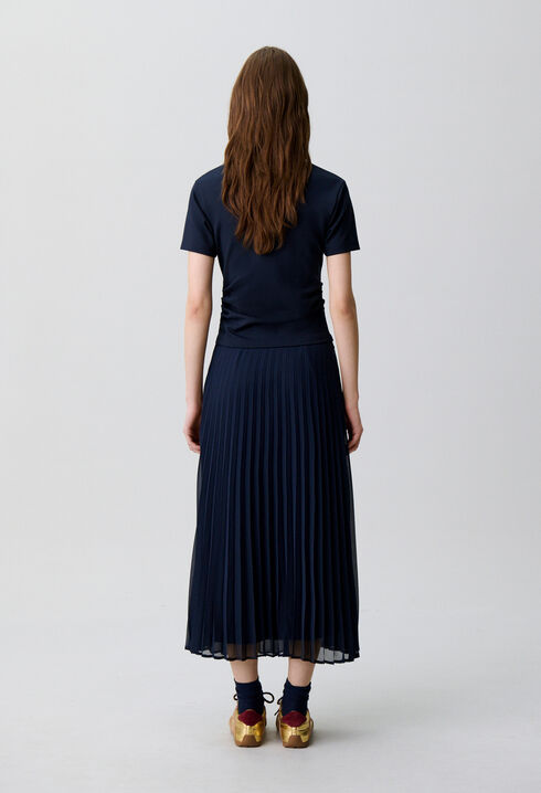 Vestido bimateria trampantojo