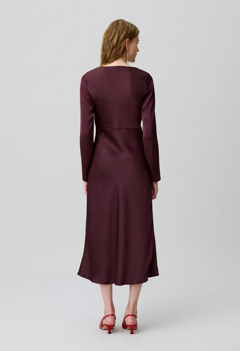 Vestido largo satinado asimétrico