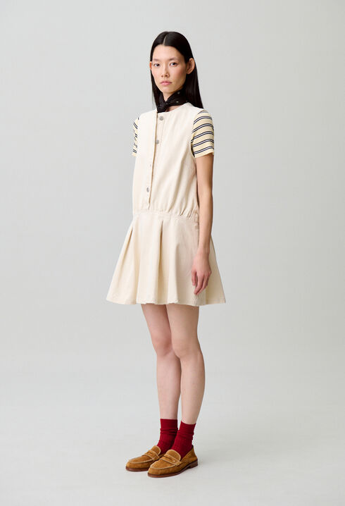 Vestido denim claro evasé