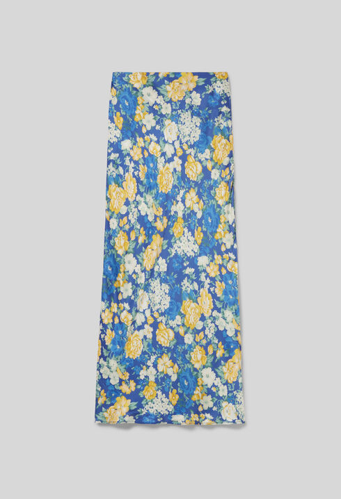 Falda midi de flores