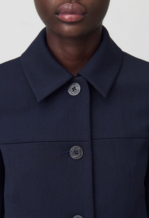 Chaqueta caja azul marino
