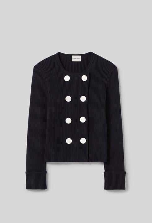 Chaqueta de lana abotonada