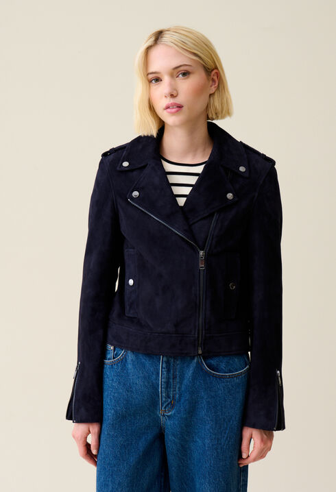 Chaqueta biker de ante