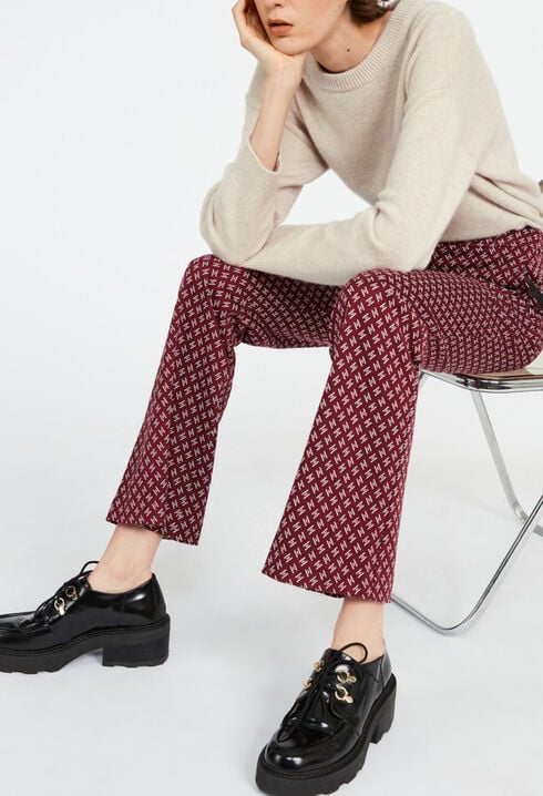 Pantalón dos tonos alto estampado