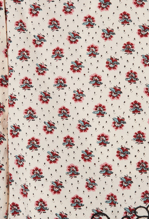 Short popelina bordado floral