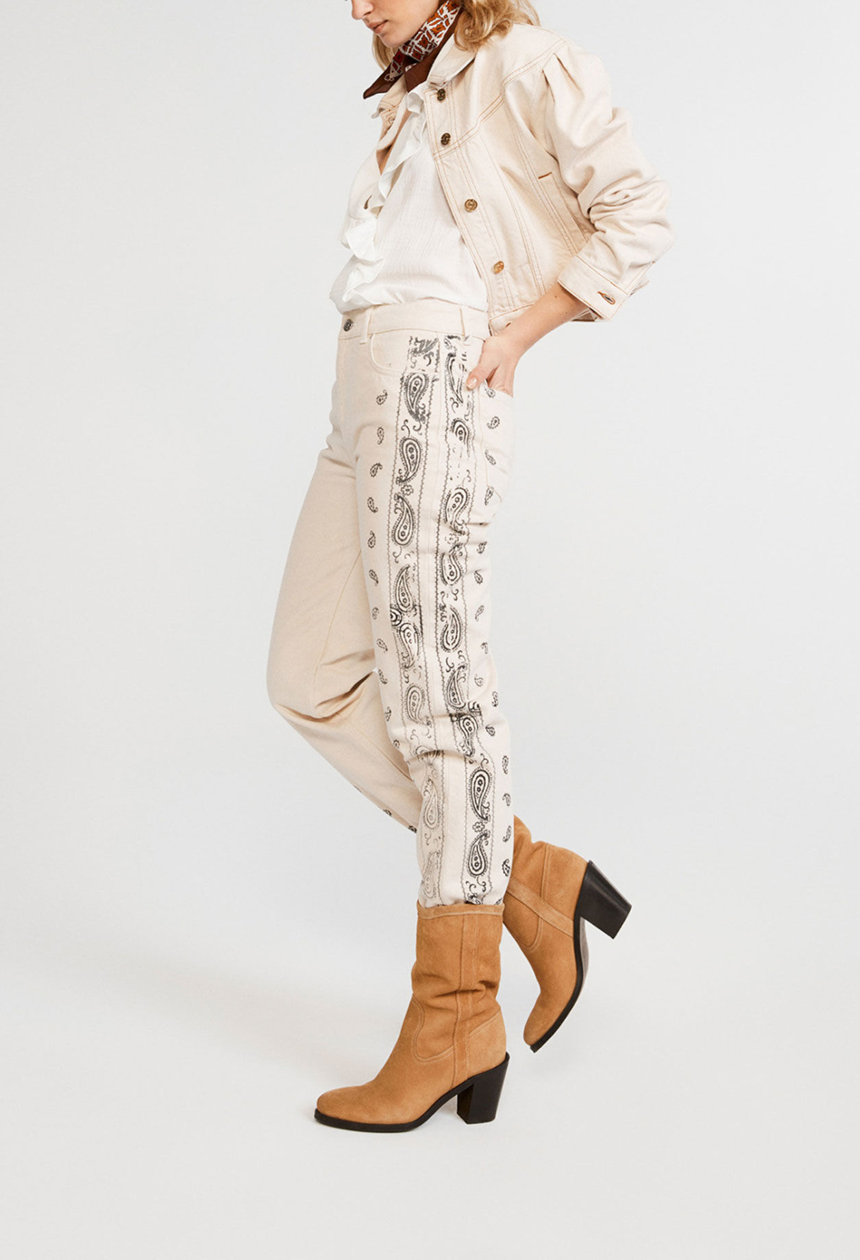 Vaquero recto estampado ecowash