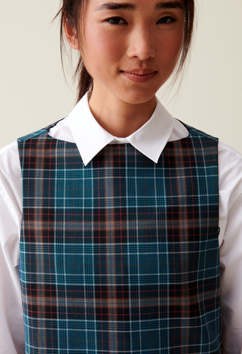 Vestido corto sin mangas de cuadros