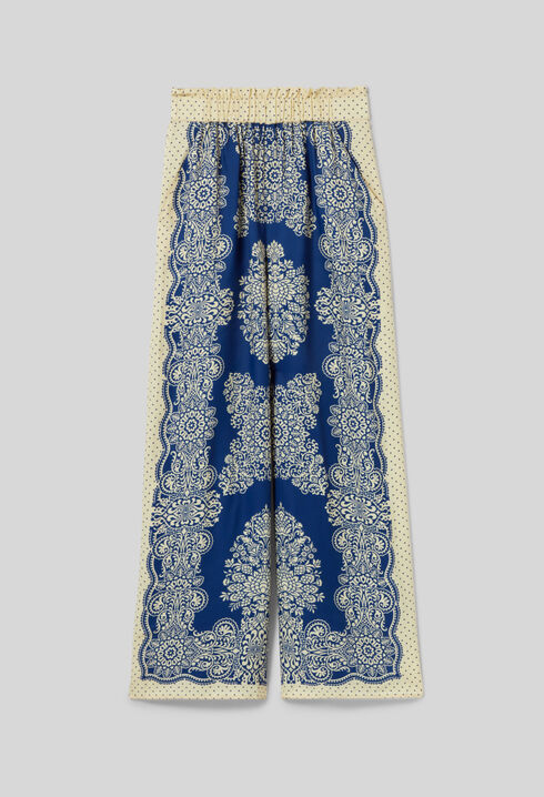 Pantalón ancho fluido estampado