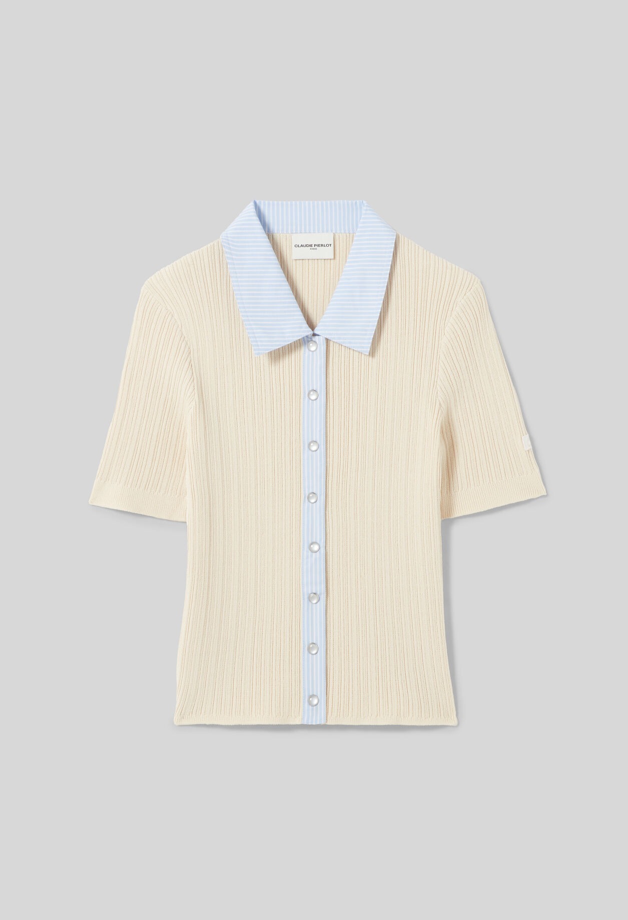 C&aacute;rdigan bimateria de rayas