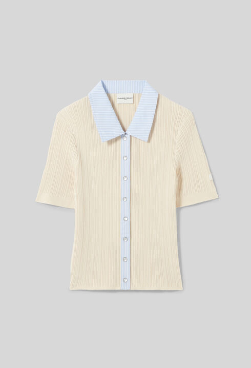 C&aacute;rdigan bimateria de rayas