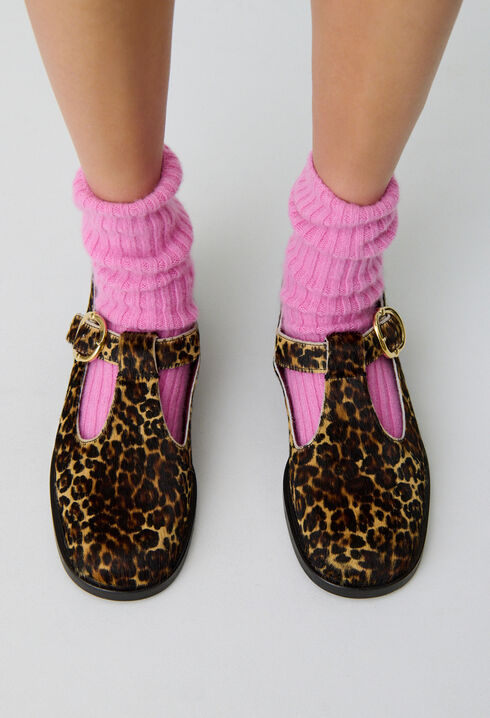 Babies de cuero estampado leopardo
