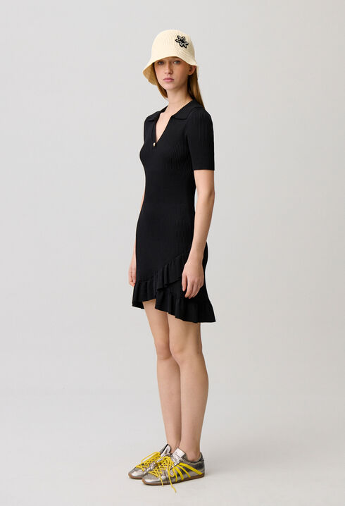 Vestido de punto cuello camisero
