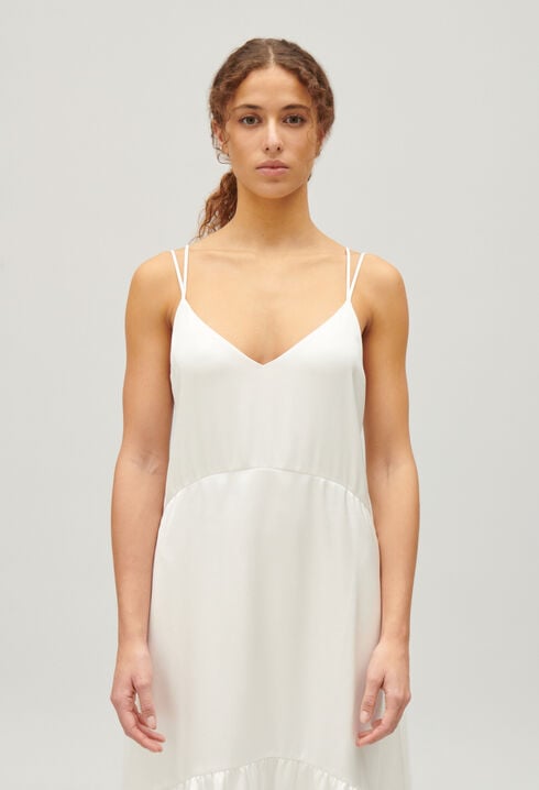 Vestido midi de raso