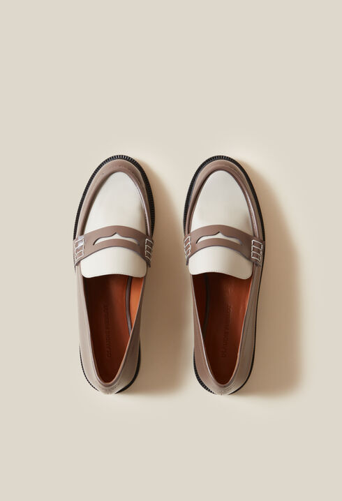 Mocasines bicolor charol